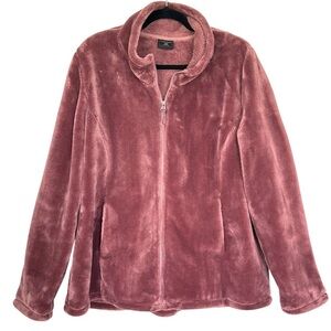 32 DEGREES Women’s Plus Plush Jacket Luxe‎ Faux Fur Full Zip Dark Rose XXL